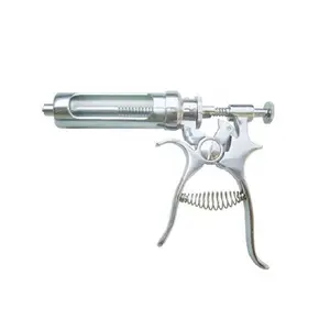 Professional High Quality Medical Surgical Polish Stainless Steel Veterinary Pistol Grip Pro-Shot Syringes.