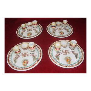 Pendentif cristal de marbre blanc pur peint en or, décoration pour la culte, pooki tali - Product Image 1