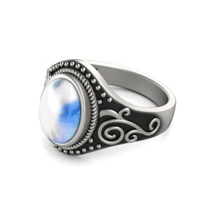 <span class=keywords><strong>Destiny</strong></span> Jewelry-Anillo de plata de primera ley con piedra lunar para mujer, sortija, plata esterlina 2021, Estilo Vintage, colorido - Product Image 4