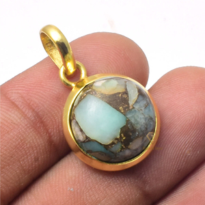Amazonita cobre 925 colgante de plata esterlina hecho a mano piedra preciosa plata sólida colgante minimalista princesa colgante de piedras preciosas naturales - Product Image 1