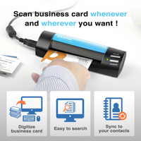 Plustek-escáner de tarjetas de negocios S602B, escáner de escaneo, reconocimiento y ahorro en 2 segundos Combinado con Software de tarjeta de negocios, solo Windows