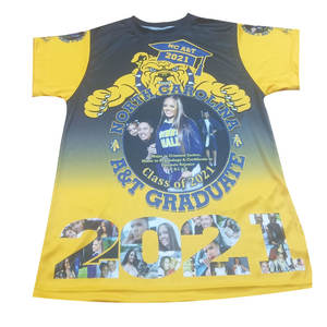 Camiseta de sublimación de poliéster 100% personalizada con patrón impreso, material de algodón y poliéster - Product Image 1