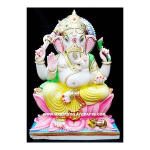 Makrana Marbre Ganesha Statue Fournisseur Inde - Product Image 1