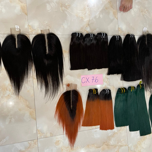 Pelucas de cabello humano sin procesar para mujer, cabello lacio negro vietnamita, venta al por mayor - Product Image 2