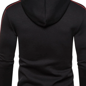 Nouveau sweat à capuche zippé en polaire pour homme avec poches avant, rouge, coupe-vent, respirant, écologique, coupe classique, pour l'hiver - Product Image 4