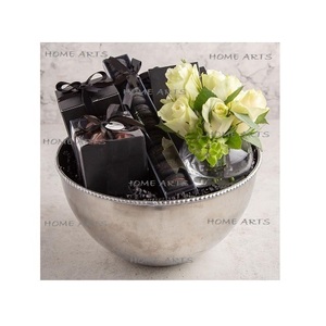 Bol à chocolats en métal martelé avec support design bol de service alimentaire de taille personnalisée de forme ronde en vrac - Product Image 5