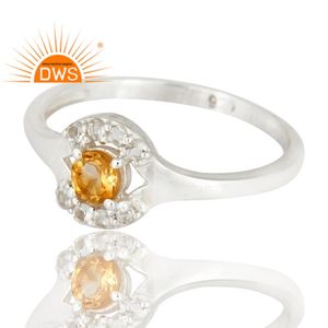 Bague Solitaire en Argent Sterling 925 avec Citrine Naturelle et Zircon Cubique, Meilleure Vente 2026, pour Femme - Fabricant de Bijoux - Product Image 2