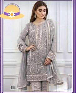 Vestido Casual de Verano para Mujer, Estilo Palazzo Kurta Dupatta Pakistaní, Salwar Kameez, de Algodón - Product Image 6
