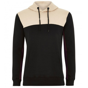 100% coton décontracté uni teint sweats à capuche pour hommes automne couleur bloc impression mode - Product Image 2