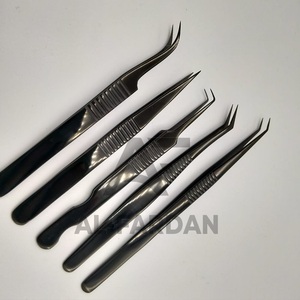Pince à épiler couleur Plasma noir pour extension de cils pointe en Fiber pointue pince à cils en acier inoxydable durable Logo personnalisé - Product Image 4
