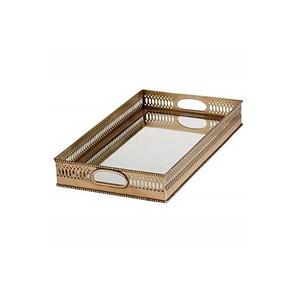 Ensemble de deux plateaux de service en forme rectangulaire, plats indiens élégants, miroir Rectangle de service faits à la main, meilleur plat de service, vente en gros - Product Image 5