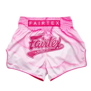 Short thaïlandais, magnifique short avec logo personnalisé fétex Muay, rose, été