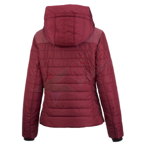Chaqueta acolchada con capucha y cremallera de poliéster 100% para mujer, acolchada de invierno de alta calidad con capucha ligera, transpirable de Color sólido - Product Image 6