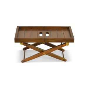 Table de lit décorative Terra en bois massif de mindi, table pliante, mobilier de chambre moderne, table de petit-déjeuner pour la maison et l'hôtel - Product Image 3