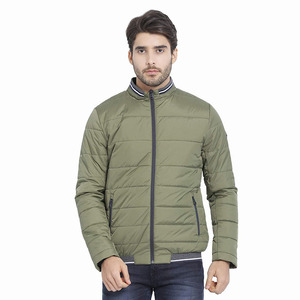 Hermosas chaquetas acolchadas de invierno para hombres, tela de nailon recubierta con cremallera y patrón, decoración, servicio OEM disponible - Product Image 4