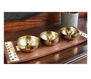 Bandeja de Nácar con Asas de Madera, Hecha a Mano en India, Tamaño Personalizado, Certificada por EPCH, para Uso Doméstico - Product Image 6