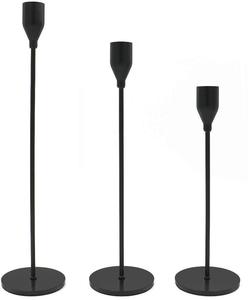 Matte <b>Black</b> <b>Candle</b> <b>Holders</b> Set of 3 Pcs for Table Top Decor - Product Image 1