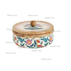 Wholesale Supplier Handmade Round Wood Chapati Box Kitchen Roti Box Container For Hotel And Restaurant Use