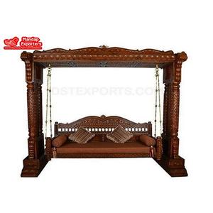 Jhoola-columpio tradicional de madera de teca India para interiores, Columpio de madera de teca tradicional de India real, a la moda - Product Image 1
