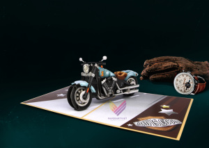 Carte d'invitation et de voeux pop-up 3D pour papa Papier avec impression offset pour la fête des pères - Product Image 5