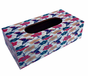 Caja de pañuelos de madera multiusos, clásica, hecha a mano, duradera, con estampados pintados, de ATIQCO - Product Image 1