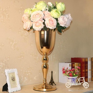 Wholesale Modern Wedding Event Tabletop Flower Holder Customizable Shape Nickle-Plated Metal <b>Floor</b> <b>Vase</b> for Decorative Purposes - Product Image 2