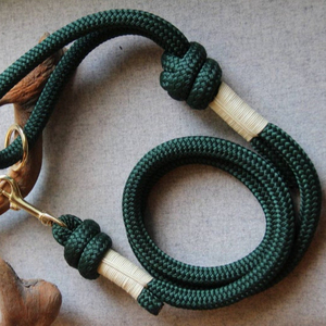 Beautifully Handmade Dark Green Rope Lead - Product Image 1