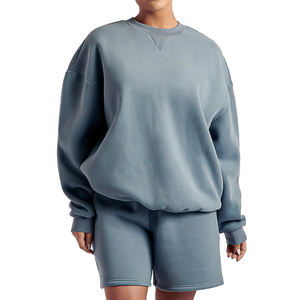 Sweatshirt à capuche pour femme à manches longues personnalisé sweatshirt à col rond essentiel en coton pour femme sweatshirt à capuche en coton confortable et décontracté pour femme - Product Image 6