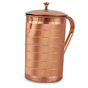 100% Pure Copper Pitcher Copper Water Jug Ayurveda Health Benefits Hammered Copper Drink Ware Water Pitcher