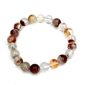 Pulsera Elástica de Cuentas Redondas de Piedras Preciosas, Pulseras de Cristal de Cuarzo Fantasma, Brazaletes Elásticos de Cordón de Nailon, Redondos y Lisos de 8 mm - Product Image 4