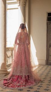 BEAUTIFUL--NEW--HEAVY---<b>BRIDAL</b>--LEHENGA WITH <b>JACKET</b>--Dress with---Embellished in crystal glass beads stone work for Wedding=2021 - Product Image 3