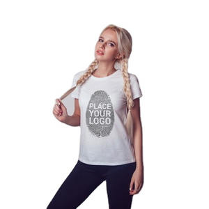 Camisetas personalizadas de cuello redondo para mujer, Top de manga corta para mujer, camisetas en blanco con estampado personalizado y logotipos - Product Image 1