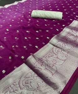 Banarasi soie saris fête porter mariage indien ApparelGarment - Product Image 2