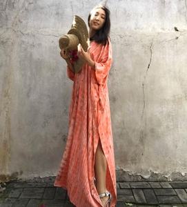 Cravate teint à la main, pour femmes, Kaftan, tenue longue de styliste, Miami, nouvelle collection été - Product Image 3