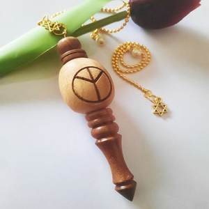 Péndulo de cadena de palisandro Natural puro grabado Usui Reiki símbolos Chakra amatista - Product Image 1