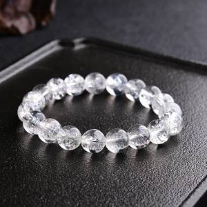 WHOLESALE NATURAL CRAKLE QUARTZ BEADS <b>BRACELETS</b> CRYSTAL <b>STRETCH</b> <b>BRACELET</b> - Product Image 2