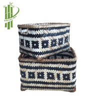 Panier à linge en bambou écologique nature simple, boîtes de rangement tissées rectangulaires et paniers de rangement en paille cuisine, plusieurs tailles, nouveauté