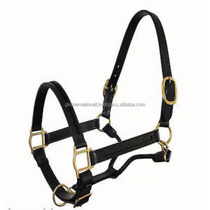 Col licou de cheval en cuir véritable, noir ou marron, fait sur mesure, canal vide réglable, de qualité supérieure, avec matériel en laiton - Product Image 1