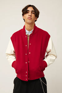 Veste en toile personnalisée de haute qualité avec manches d'hiver et décoration d'appliques - Product Image 3