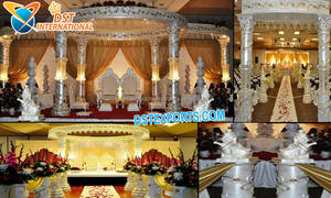 Mandap de cristal en espiral glorioso para bodas y fiestas indias Decoraciones de bodas doradas - Product Image 2