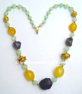 Collier ethnique en perles d'agate fait à la main pour fiançailles, fête de mariage et cadeau - Product Image 1