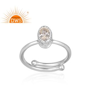 Bague ovale en cristal naturel avec pierre précieuse en Quartz, modèle indien, vente en gros, 1 pièce - Product Image 2