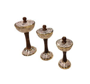 Hand Painted Brass Incense <b>Bakhoor</b> Burner Set Of 3 Different Size <b>Bakhoor</b> Burner For Wedding Party Use - Product Image 5