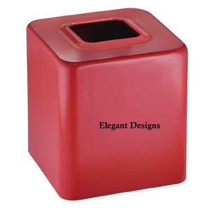 Caja de pañuelos de Metal sencilla, hecha a mano cubierta de tejido de lujo con forma cuadrada, con revestimiento de polvo negro, venta al por mayor - Product Image 4