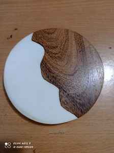 ไม้และเรซิ่นสีขาว Coasters สำหรับตกแต่งบ้านของขวัญ - Product Image 4