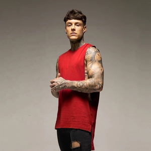 Fait sur mesure hommes Gym Stringer gilet surdimensionné goutte épaule débardeur Stringer taille XL hommes sans manches t-shirt Style Hip Hop - Product Image 3