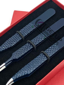 แหนบสำหรับต่อขนตาแบบตรง45องศาทำจากสเตนเลสสตีลอุปกรณ์เสริมความงามเคลือบแป้ง90องศาเที่ยงคืน - Product Image 6