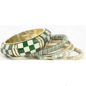 Bangles Set/Xương Và Đồng Thau Thời Trang/Ấn Độ Từ Ấn Độ Cho Phụ Nữ Hoàn Hảo Handmade Nhiều Màu Sắc Đính Cườm Vòng Tay GF Hình Học