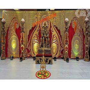 Paisley เวทีแต่งงานสไตล์ใหม่ล่าสุด,ของตกแต่งรอกงานแต่งงานแบบอินเดียเวทีการตกแต่งเส้นใย Paisley แบบดั้งเดิมสำหรับเวทีงานแต่งงาน - Product Image 1