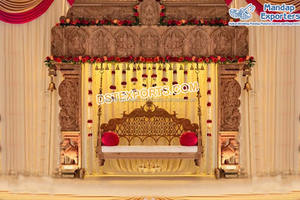 Columpio de madera de teca tallada a mano para decoración de boda musulmana, oscilación de madera antigua tallada, especial, Maharaja - Product Image 3